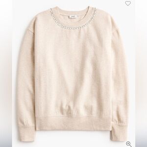 NWT • J. Crew Factory • Embellished-neckline sweatshirt